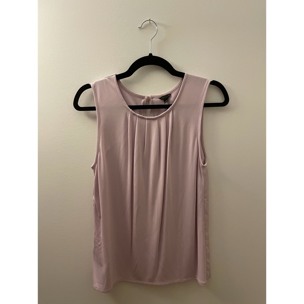 ANN TAYLOR Pale Pink/Purple Sleeveless Blouse (Sz S)